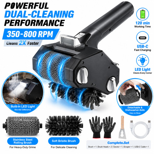 Bbq grill cleaner dual - bbq,