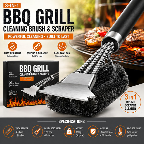 Bbq grill brush - brush, bristle