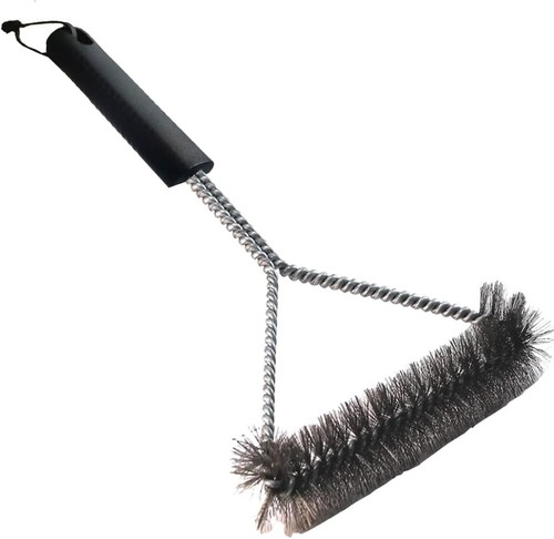 Grill brush three sided - ss, three-sided